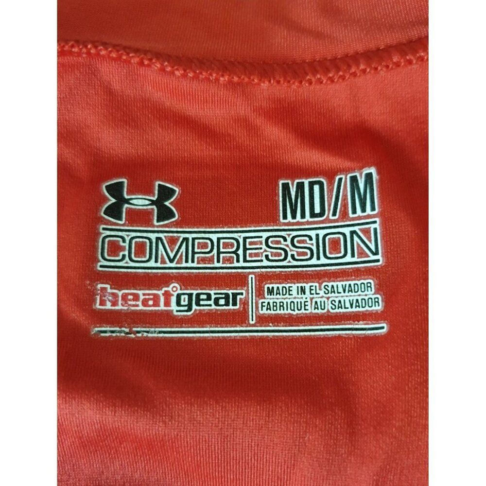 Under Armour Sleeveless Compression Shirt M Red HeatGear Athletic Runners Top - Picture 4 of 5